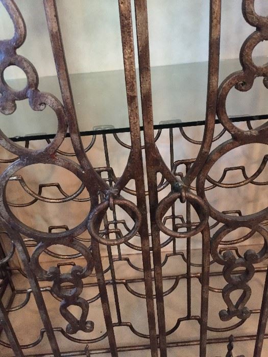 Wrought Iron Cage Style Wine/Liquor Cabinet ~ Front Rings