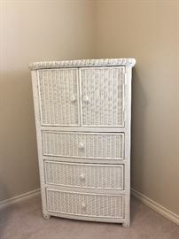 White Wicker Dresser