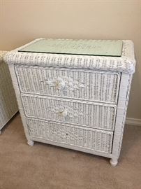 White Whicker Drawers