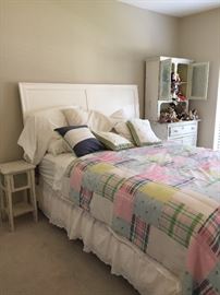 White Sleigh Back Headboard, Queen Size Mattress Bedroom Set, White Wash Hutch, White Wash Desk, Beanie Babies