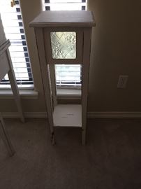 White Washed Side Table ~ Lamp