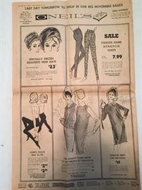 JFK Assassinated Newspaper Akron Ohio 1963 Showing Ads for that Year