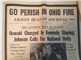 Oswald Charged in Kennedy Slaying Akron Ohio 1963
