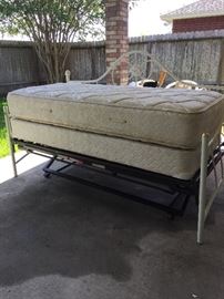 Day Bed with Trundle, Box Spring and Mattress