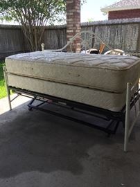 Day Bed with Trundle, Box Spring and Mattress