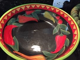 Great Serving Bowl with Chili Pepper Motiff
