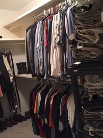 Mens Clothing Assorted Name Brands, Slacks, Shirts, Shorts, T-Shirts, Shoes, Ties, Tuxedos, Suits, Hats