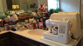 Assorted Christmas Décor, Kenmore Sewing Machine Portable