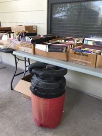 Assorted Books, Shop Vac 