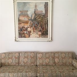 Extra long couch. Picture in background not for sale.