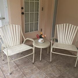 Metal table and chairs