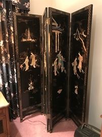 Black lacquer Asian Room Divider