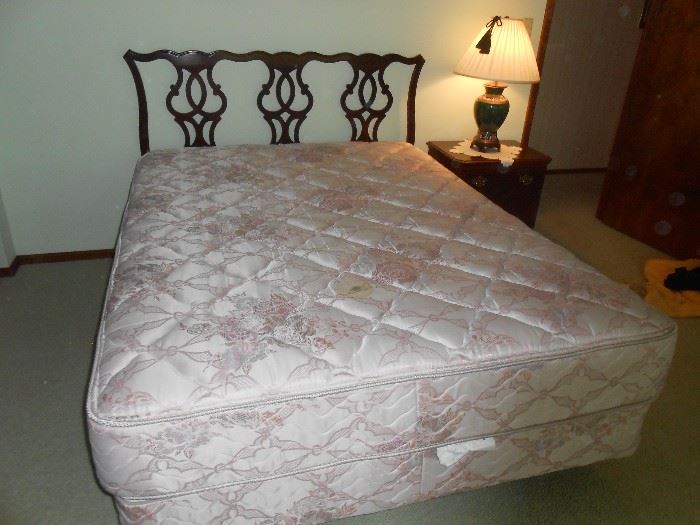 Queen mattress set - with a Mahogany headboard