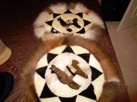 2 round illow covers.  Alpaca fur.  