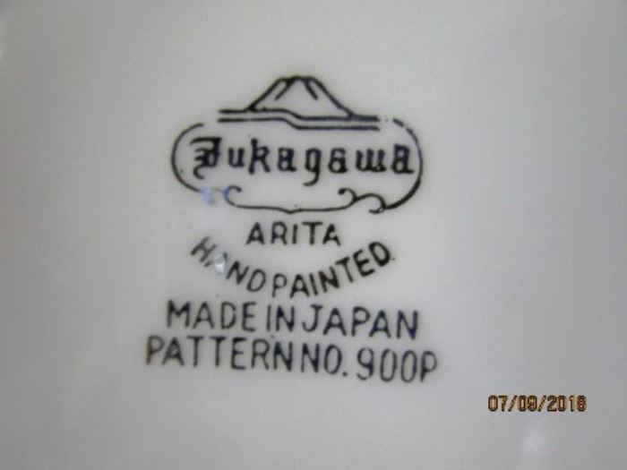 Fukagawa Arita Handpainted dishes. 