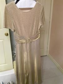 Size 12 after 5 shimmery gold dress.