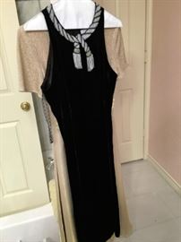 Size 12 black velour dress.