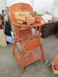 Vintage Maple High Chair Childs