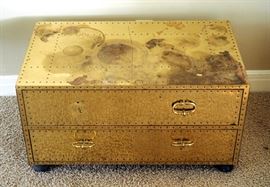 Folding Ladder Style Book Shelf, 74"H x 25"W x 18"D, 2 Drawer Chest 18"H x 34"W x 19.5"D and Round Side Table, 26"H x 20"DIA