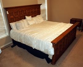 King Size Bed Frame, Paneled Head and Foot Board, Matching Side Rails, Matresses Not Included, 64" x 85"
