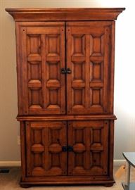 Armoire With Panel Front, Four Doors With Two Drawers
