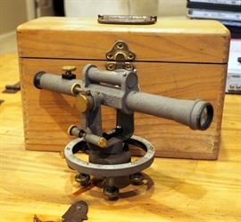 David White Level-Transit In Wood Box With Original Book, Vintage