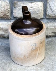 Vintage Crock Two-Tone Jug #2