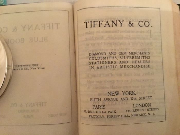 1919 leather bound Tiffany catalogue.