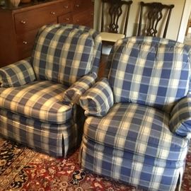 Pair of great club chairs.