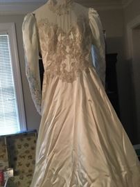Vintage beaded wedding dress.