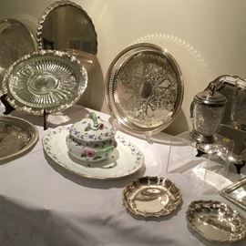Silver plate and Herend