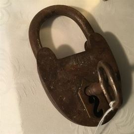 Large antique lock and key.