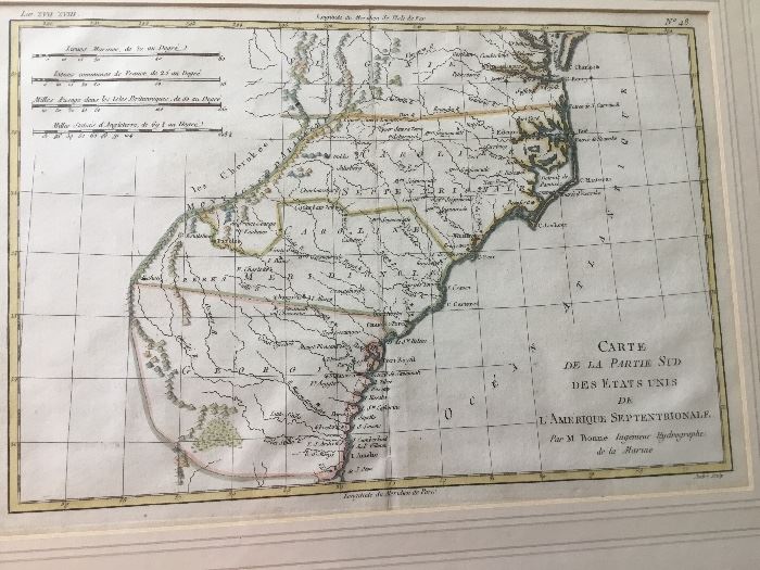 Antique map of the Carolinas