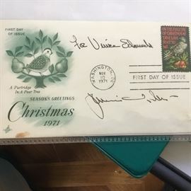 Artist Jamie Wyeth signed the First day cover of the Christmas stamp he designed. It’s only one of many items in the Stamp section😀