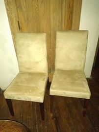 2 of set of 6 suede dining chairs