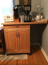 Dining Room Side Board Cabinet and Small Appliances