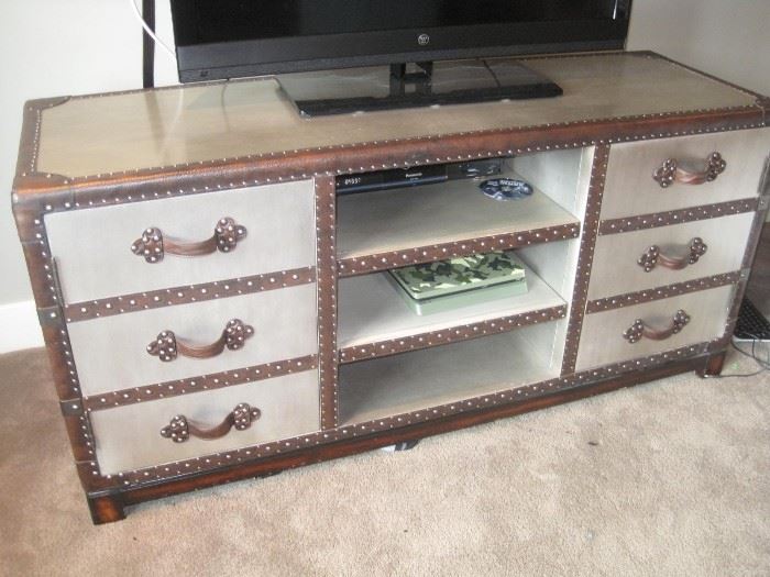 "Steamer Trunk" style entertainment center.