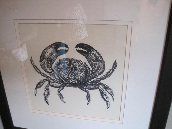 Framed Crab Art.