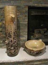 Birch style Vase & Bowl.