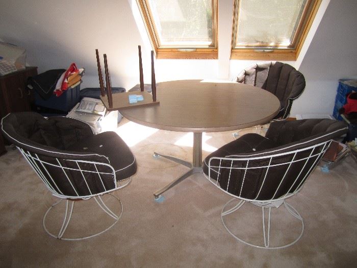 set of four wire chairs
