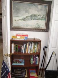 Art and book shelves