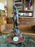 Heavy Bronze Figural Clock
