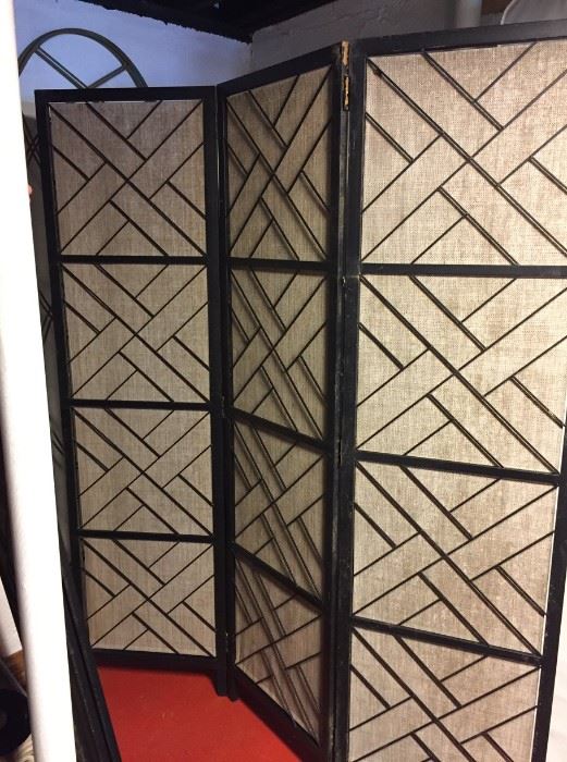 #54 RA misc (2) metal and woven screens w 3 panels 19x72 $100 ea $200.00