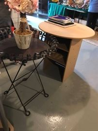 #7 portable metal table w folding base 25x30 $120.00
#8 portable partical board round table 30x30 $30.00