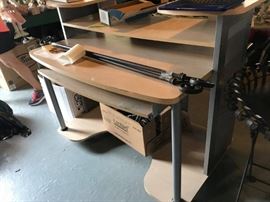 #6 laminate computer desk metal legs blonde top $60.00