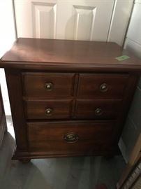 #23 broyhill bedside table w 2 drawers 26x17x27 $150.00