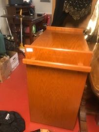 #51 oak microwave cart w towel rods and 2 doors 36x18x33 $125.00
