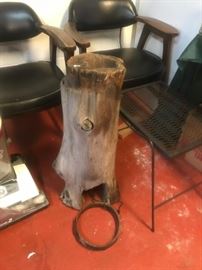 #57 log that was a water pipe w metal ring 28 inch long from huntsville utilities $125.00