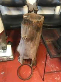 #57 log that was a water pipe w metal ring 28 inch long from huntsville utilities $125.00
