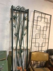 #61 green metal screen w 3 (16x72) panels with metal flowers on it $65.00
#62 metel patio décor 24x72 $65.00